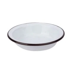 Falcon - Enamel Pie Dish White & Black 14cm