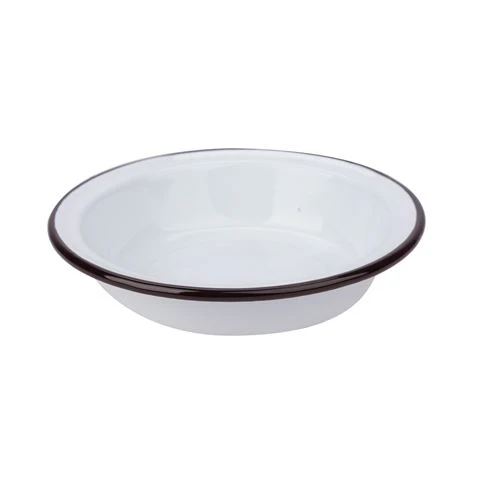 Falcon - Enamel Pie Dish White & Black 14cm 3 Falcon - Enamel Pie Dish White & Black 14cm
