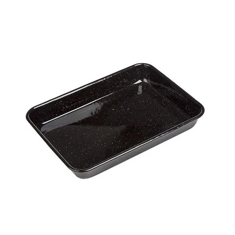 Falcon - Enamel Baking Tray Speckled Black & White 24cm 3 Falcon - Enamel Baking Tray Speckled Black & White 24cm