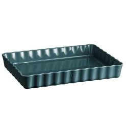 Emile Henry - Deep Rectangular Tart Dish Blue Flame 24x34cm