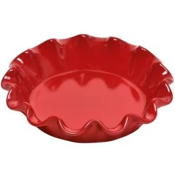 Emile Henry - Ruffled Pie Dish Burgundy 27cm
