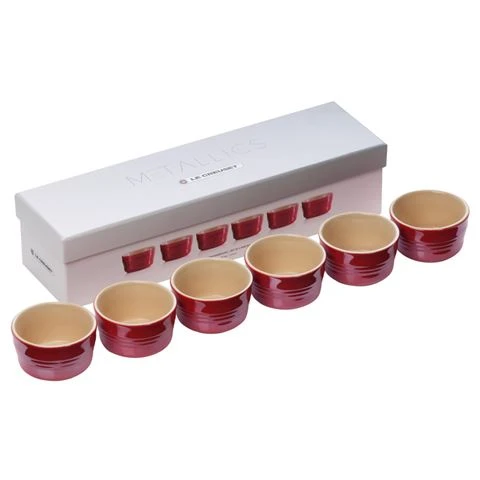 Le Creuset - Mini Ramekin Metallic Cerise Set 6pce 3 Le Creuset - Mini Ramekin Metallic Cerise Set 6pce