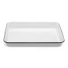 Falcon - Enamel Bake Tray Rectangular White & Black 24cm