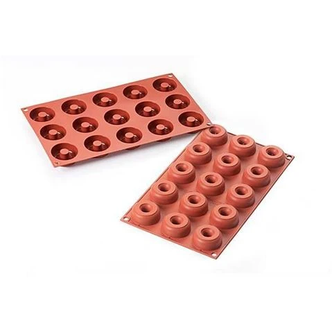 Silikomart - Small Donuts Silicone Mould 15 Cup Terracotta 3 Silikomart - Small Donuts Silicone Mould 15 Cup Terracotta