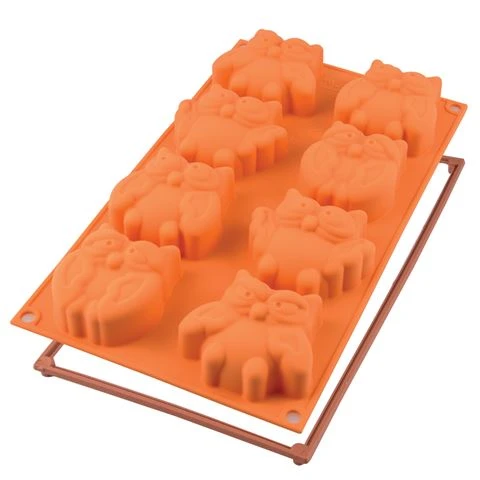 Silikomart - Silicone Mould Fairy Owls 8 Cup Orange 3 Silikomart - Silicone Mould Fairy Owls 8 Cup Orange