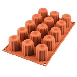 Silikomart - Midi Cannele Silicone Mould Terracotta