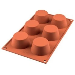 Silikomart - Muffin Silicone Mould 6 Cup Terracotta