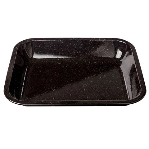Falcon - Enamel Baking Tray Speckled Black & White 37cm 3 Falcon - Enamel Baking Tray Speckled Black & White 37cm