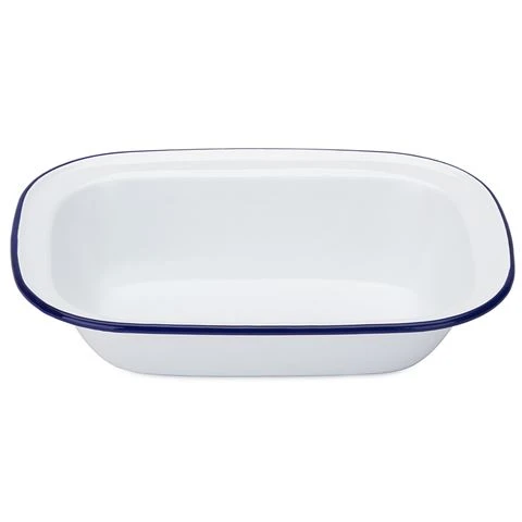 Falcon - Enamel Pie Dish White & Blue 32cm 3 Falcon - Enamel Pie Dish White & Blue 32cm