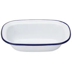 Falcon - Enamel Pie Dish White & Blue 20cm