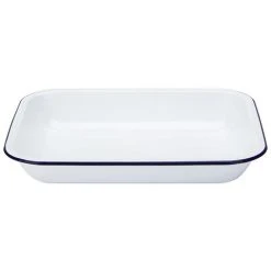 Falcon - Enamel Bake Pan White & Blue