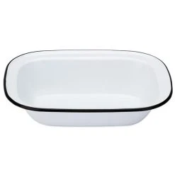 Falcon - Enamel Pie Dish White & Black 32cm