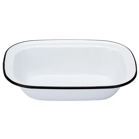 Falcon - Enamel Pie Dish White & Black 32cm 3 Falcon - Enamel Pie Dish White & Black 32cm