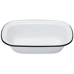 Falcon - Enamel Pie Dish White & Black 28cm