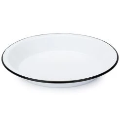 Falcon - Enamel Pie Plate White & Black 25cm