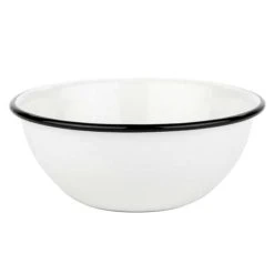 Falcon - Enamel Mixing Bowl White & Black 14cm
