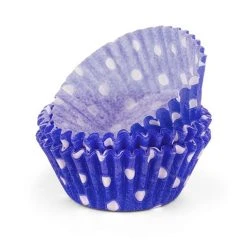 Regency - Polka Dot Mini Baking Cups Cobalt Blue & White 40p