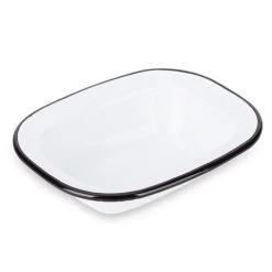 Falcon - Enamel Pie Dish White & Black 16cm