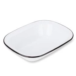 Falcon - Enamel Pie Dish White & Black 24cm