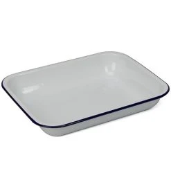 Falcon - Enamel Bake Dish White & Blue