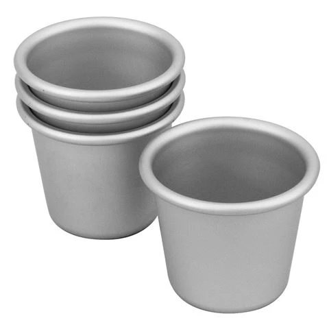 Bakemaster - Anodised Dariole Pan Silver 120ml Set 4pce 3 Bakemaster - Anodised Dariole Pan Silver 120ml Set 4pce
