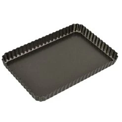 Bakemaster - Loose Base Fluted Rectangular Flan/Quiche Pan