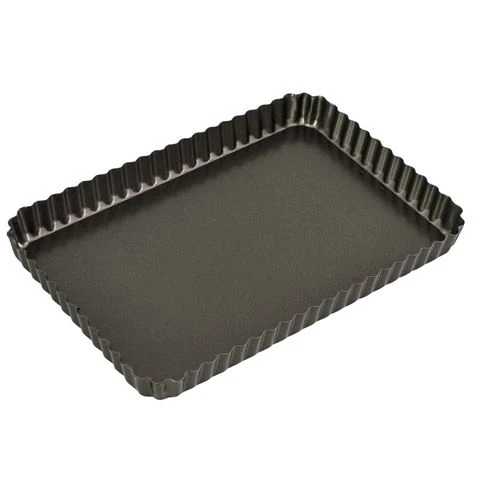 Bakemaster - Loose Base Fluted Rectangular Flan/Quiche Pan 3 Bakemaster - Loose Base Fluted Rectangular Flan/Quiche Pan
