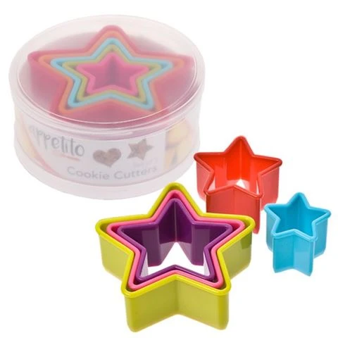 D Line - Cookie Cutter Star Plastic Set 5pce 3 D Line - Cookie Cutter Star Plastic Set 5pce