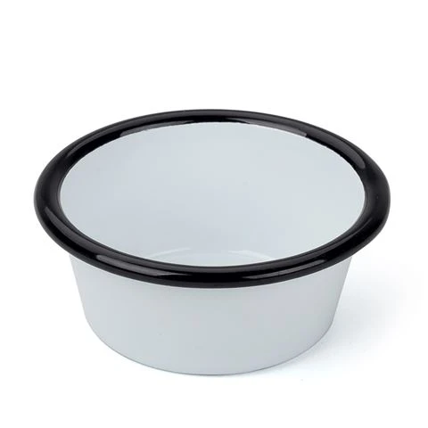 Falcon - Enamel Mini Ramekin White & Black 8cm 3 Falcon - Enamel Mini Ramekin White & Black 8cm