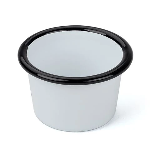Falcon - Enamel Mini Ramekin White & Black 6cm 3 Falcon - Enamel Mini Ramekin White & Black 6cm
