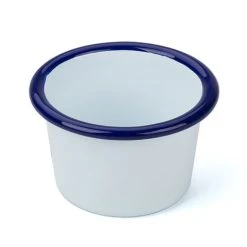Falcon - Enamel Mini Ramekin White & Blue 6cm