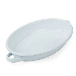 Falcon - Enamel Oval Pie Dish With Handle 18cm White