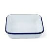 Falcon - Enamel Square Dish White & Blue 12cm